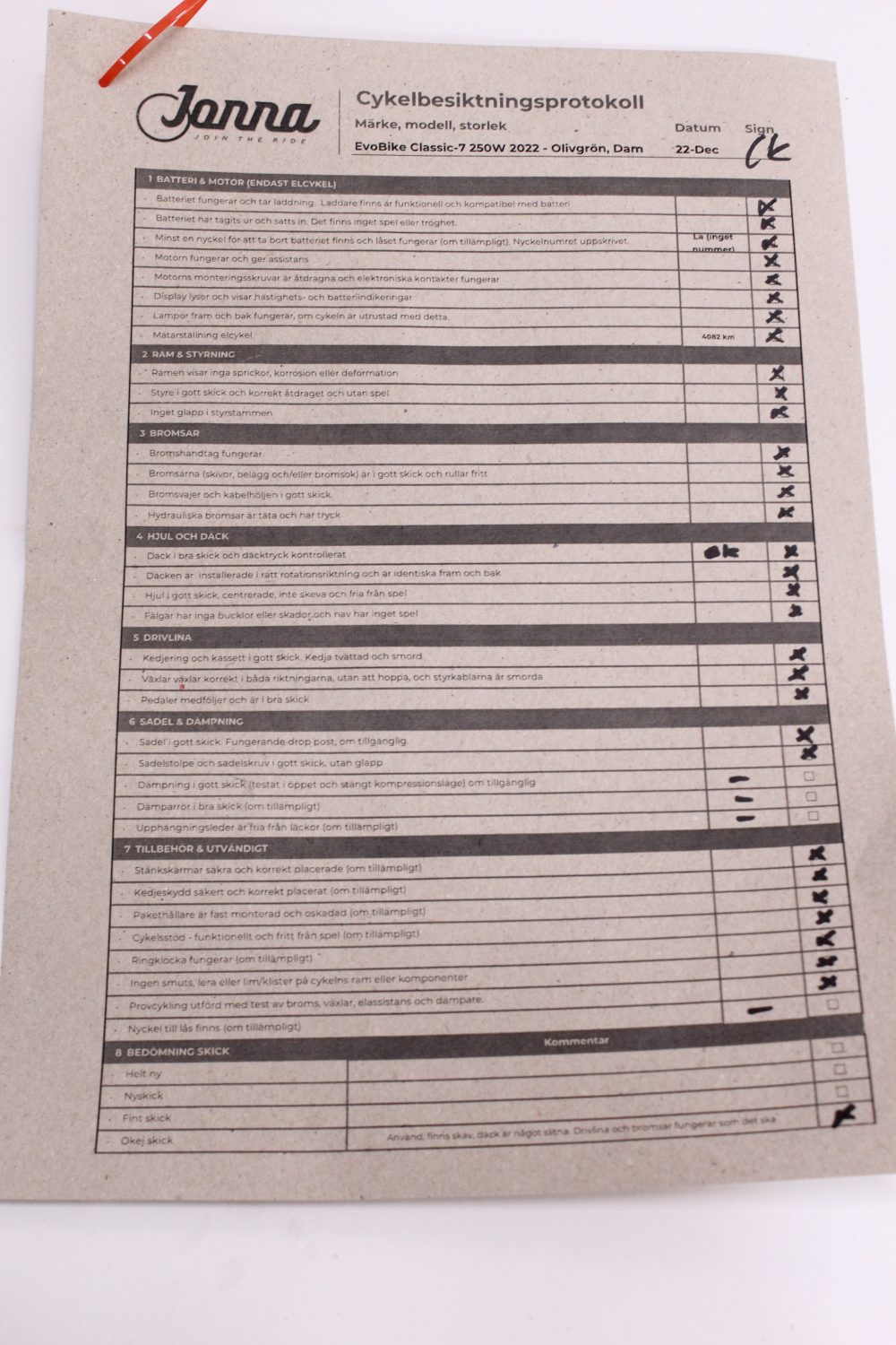 EvoBike Classic-7 250W 2022 - Olivgrön, Dam - Image 17